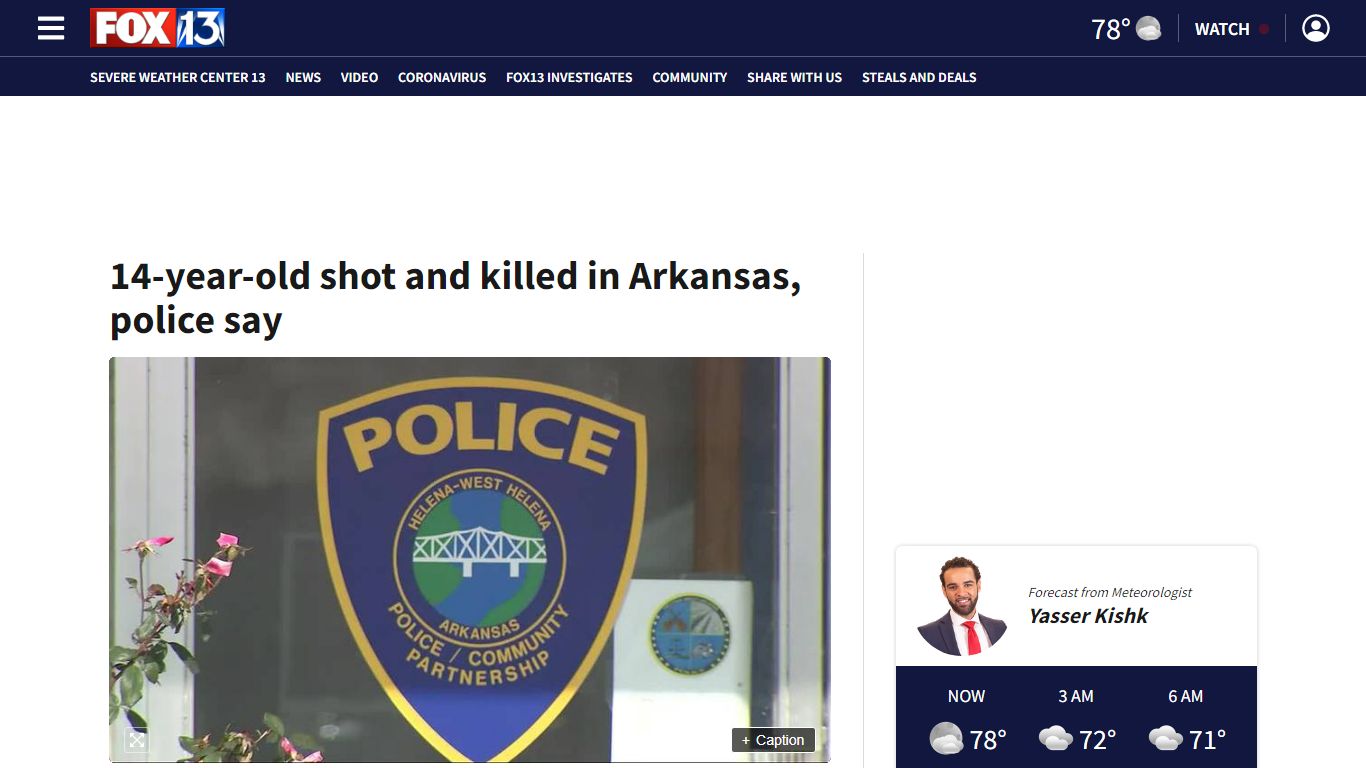 14-year-old shot and killed in Arkansas, police say